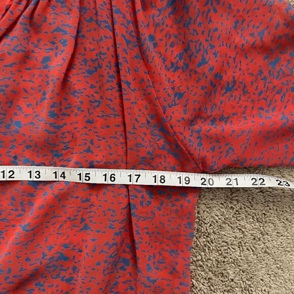 Women's Olivia Moon Tie Front Sheer Geometric Print Peasant Top Size XS - Picture 6 of 7